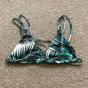 tropical palm tree bikini swimsuit top